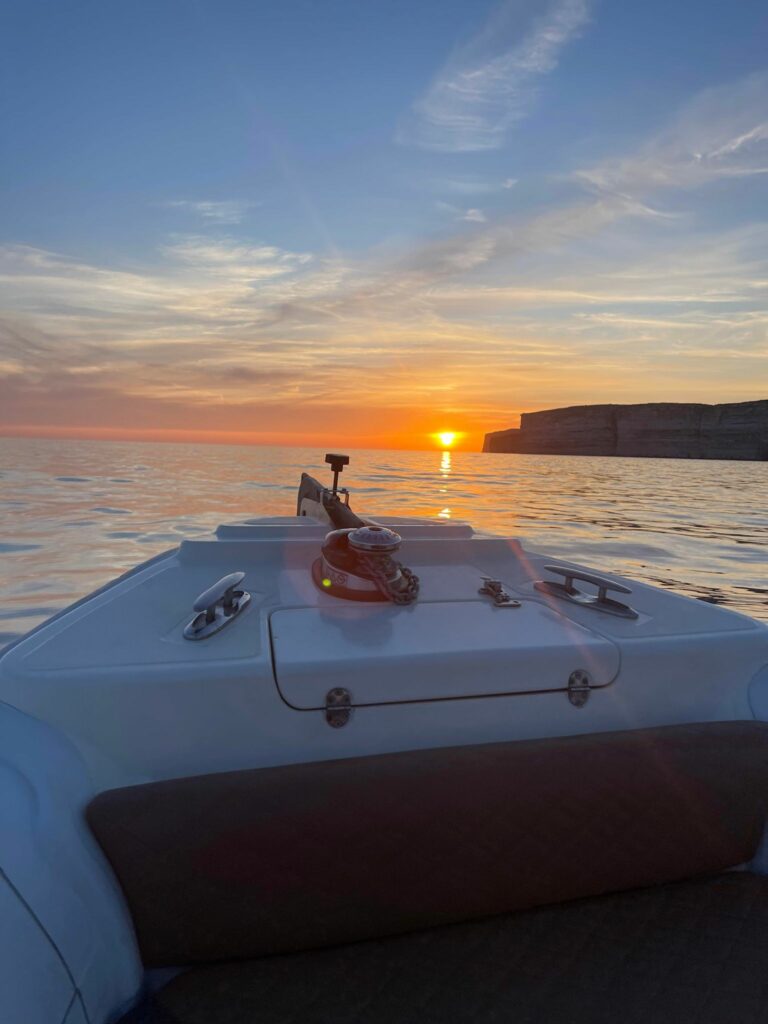 Stunning sunset view from a private boat tour Malta