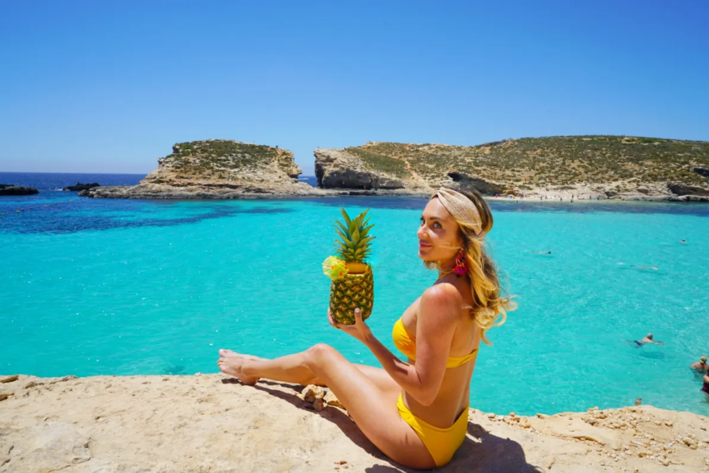 Must Try Famous Blue Lagoon Pineapple Cocktail