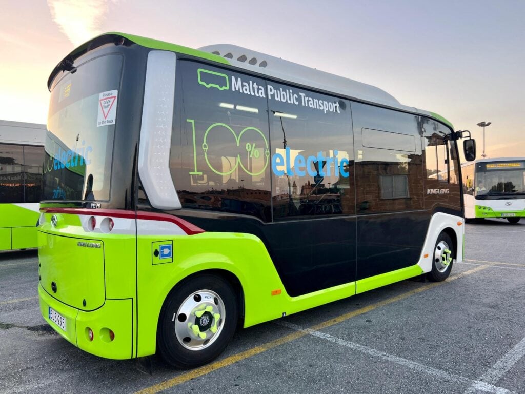 Malta public transport bus in motion