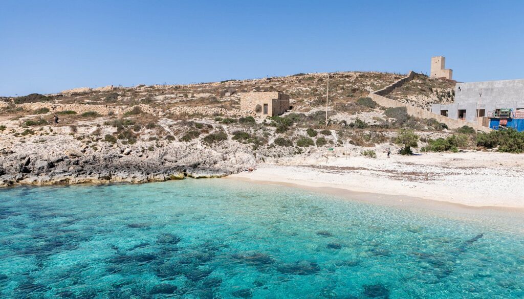 Scenic view of Hondoq ir-Rummien Bay, one of the best hidden beaches in Gozo