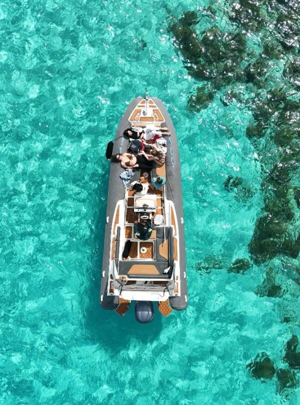 GOZOblu Private Boat Tour cruising on clear turquoise waters — the best way to get to blue lagoon in comfort and style.
