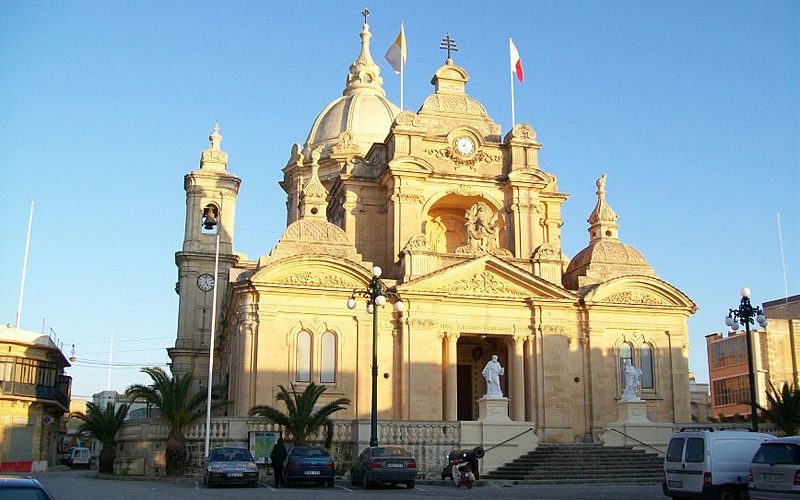 Beautiful view of Nadur Basilica in Gozo, Malta
